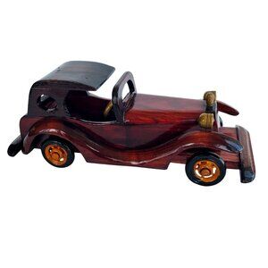 Vintage Collectible Wooden Car Roadster Road Classics 10" Coupe Cherry RC02